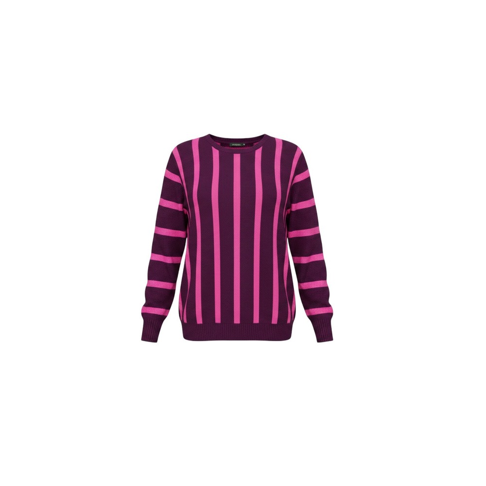 Rue21 Sweater Womens Large Purple Pink NWT Striped Crewneck Knit Top